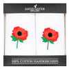 Poppy Embroidered White Cotton Handkerchiefs by Dalaco