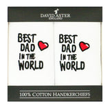 Best Dad in the World Embroidered Handkerchiefs by Dalaco