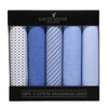 Pack of 5 Assorted Light Blue Handkerchiefs by Dalaco