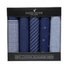 Pack of 5 Dark Blue Assorted Handkerchiefs by Dalaco