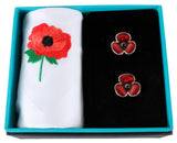 Poppy Handkerchief & Cufflink Set by Dalaco
