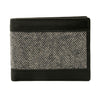 Black Tweed Leather Wallet with RFID & ID Partition by Dalaco