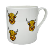 Highland Cow Illustration Fine Bone China Mug by Dalaco