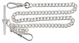 Silver Plate Double Albert T Bar chain with Engravable Fob by Dalaco