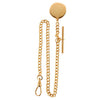 Gold plate Single Albert T Bar chain with Engravable Fob by Dalaco