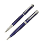 Blue Roller Ball & Ballpoint Pen Set by Dalaco