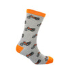 Motorbike Socks – Orange & Grey Combed Cotton by Dalaco