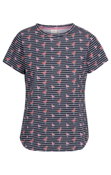 Tresspass CARA - FEMALE CASUAL TOP - NAVY FLAMINGO STRIPE