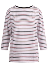 Tresspass FARREN - FEMALE CASUAL 3/4 SLEEVE TSHIRT - WHITE MULTI STRIPE