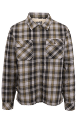 Tresspass DANEHILL - MALE SHERPA LINED SHIRT - DARK VINE CHECK