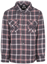 Tresspass AVERAGE - KIDS GINGHAM SHIRT - DARK GREY CHECK