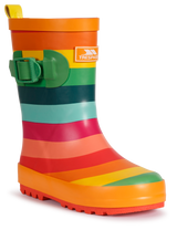 Tresspass PUDDLE - KIDS WELLY - RAINBOW STRIPE