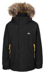 Tresspass WYALD - UNISEX KIDS RAINWEAR JACKET - BLACK