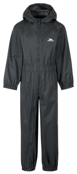 Tresspass BUTTON - CHILDS UNISEX RAIN SUIT - DARK GREY