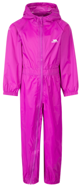 Tresspass BUTTON - CHILDS UNISEX RAIN SUIT - PURPLE ORCHID