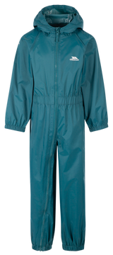 Tresspass BUTTON - CHILDS UNISEX RAIN SUIT - TEAL