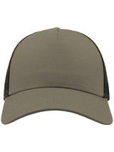 Atlantis Rapper Cotton 5 Panel Trucker Cap ACRAPC - Olive/Black