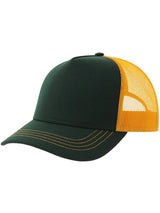Atlantis Canvas S Recycled 5 Panel Trucker ACRACS - Bottle Green/Yellow