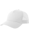 Atlantis Rapper Cotton S 5 Panel Sustainable Trucker Cap ACRPCT - White/White