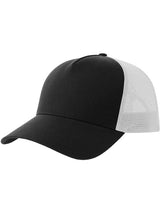 Atlantis Rapper Cotton S 5 Panel Sustainable Trucker Cap ACRPCT - Black/White