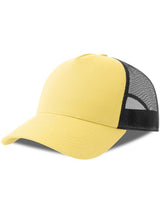 Atlantis Rapper Cotton S 5 Panel Sustainable Trucker Cap ACRPCT - Lemonade/Black
