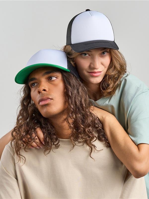 Atlantis Rapper S 5 Panel Structured Foam Mid Profile Curved Visor Recycled Trucker Cap ACRPPR