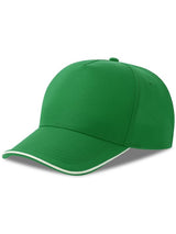 Atlantis Recy Five Piping 5 Panel Structured Mid Profile Curved Visor Recycled Cap ACRCFP