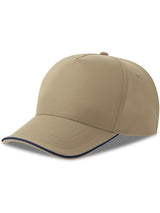 Atlantis Recy Five Piping 5 Panel Structured Mid Profile Curved Visor Recycled Cap ACRCFP