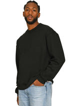 Casual Ringspun Blended Oversize Extended Neck Sweat CRBSW40 - Black