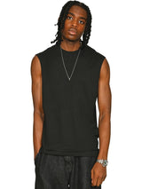 Casual Ringspun Core Droparm Raw Edge Tank CRBV60 - Black