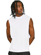 Casual Ringspun Core Droparm Raw Edge Tank CRBV60 - White