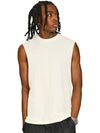Casual Ringspun Core Droparm Raw Edge Tall Tank CRBV65 - Ecru