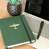 Spitfire Embossed Lined A5 Notebook Green by Dalaco