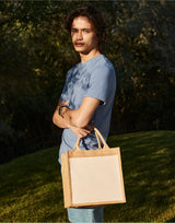 Westford Mill Cotton Pocket Jute Midi Tote W426