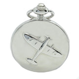 Spitfire Embossed Quartz Full Hunter Pocket Watch by Dalaco