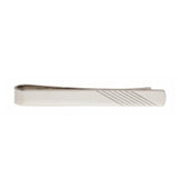 Diagonal Lines on End Rhodium Plate Tie Slide by Dalaco