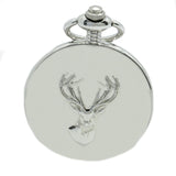Stag Embossed Quartz Full Hunter Pocket Watch by Dalaco