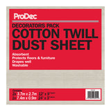 ProDec Triple Pack Cotton Twill Dust Sheets - 2x 12' x 9' & 1x 24' x 3'