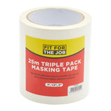 Fit For The Job 1", 1.5", 2" Triple pack 25m General Purpose Masking Tape