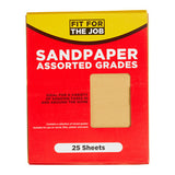 Fit For The Job 25pk Sandpaper - Assorted Grades