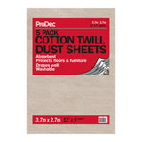 ProDec 5 pack 12' x 9' Cotton Twill Dust Sheets